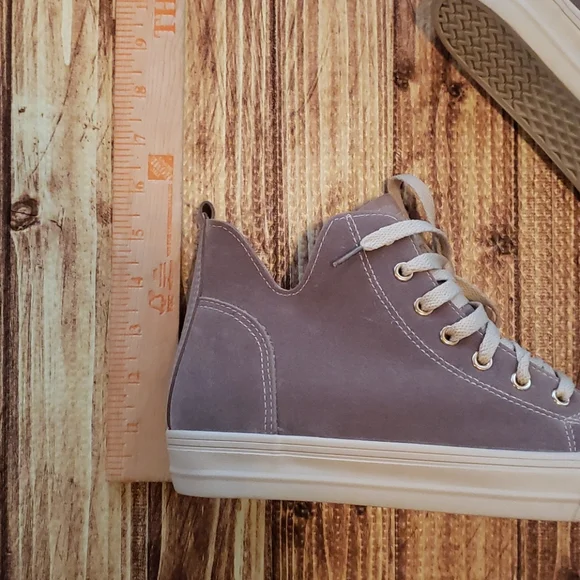 Fashion casual Sneakers Taupe faux fur lined casual comfort mid ankle high tops - Picture 9 of 9